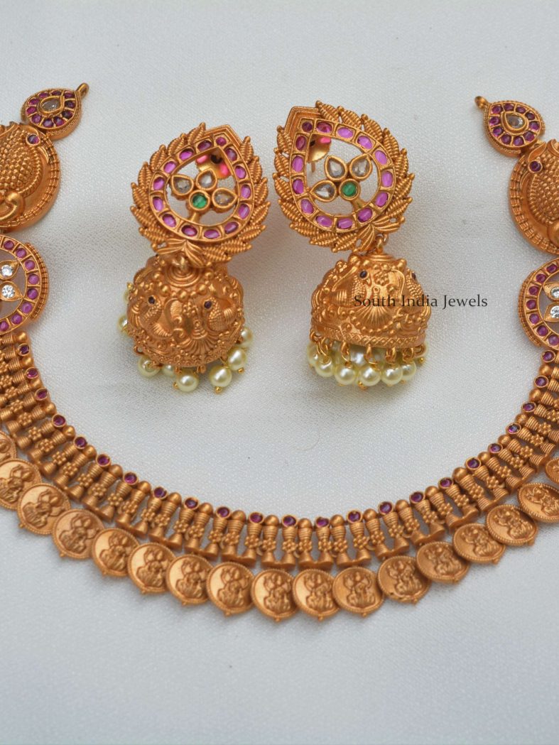 Lakshmi Coin & Peacock Necklace