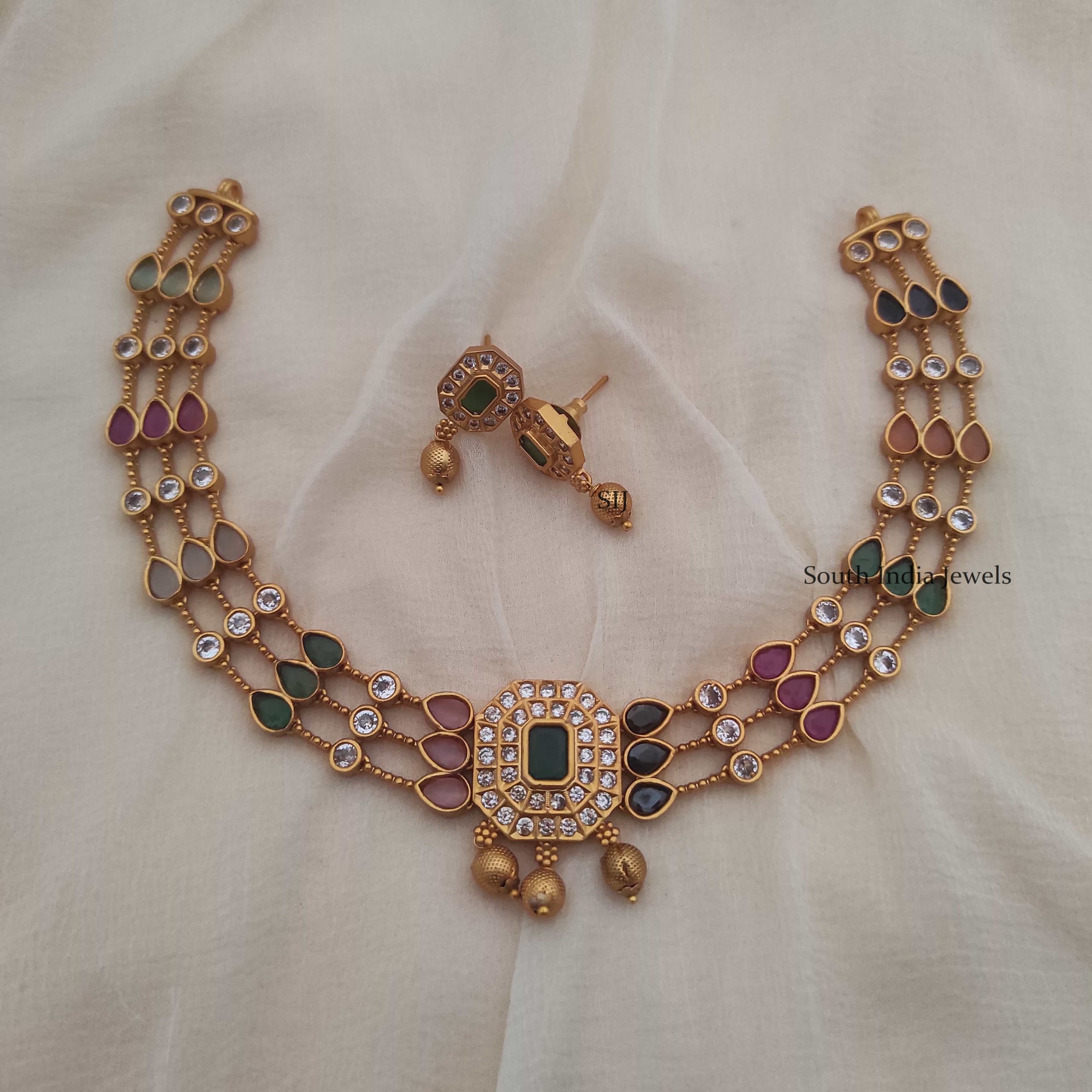 Navarathna Gold Replica Necklace