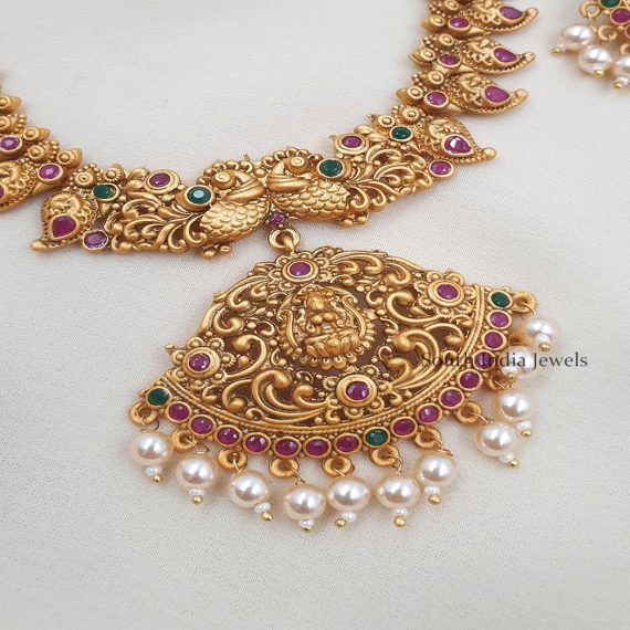 Peacock Lakshmi Design Necklace (2)