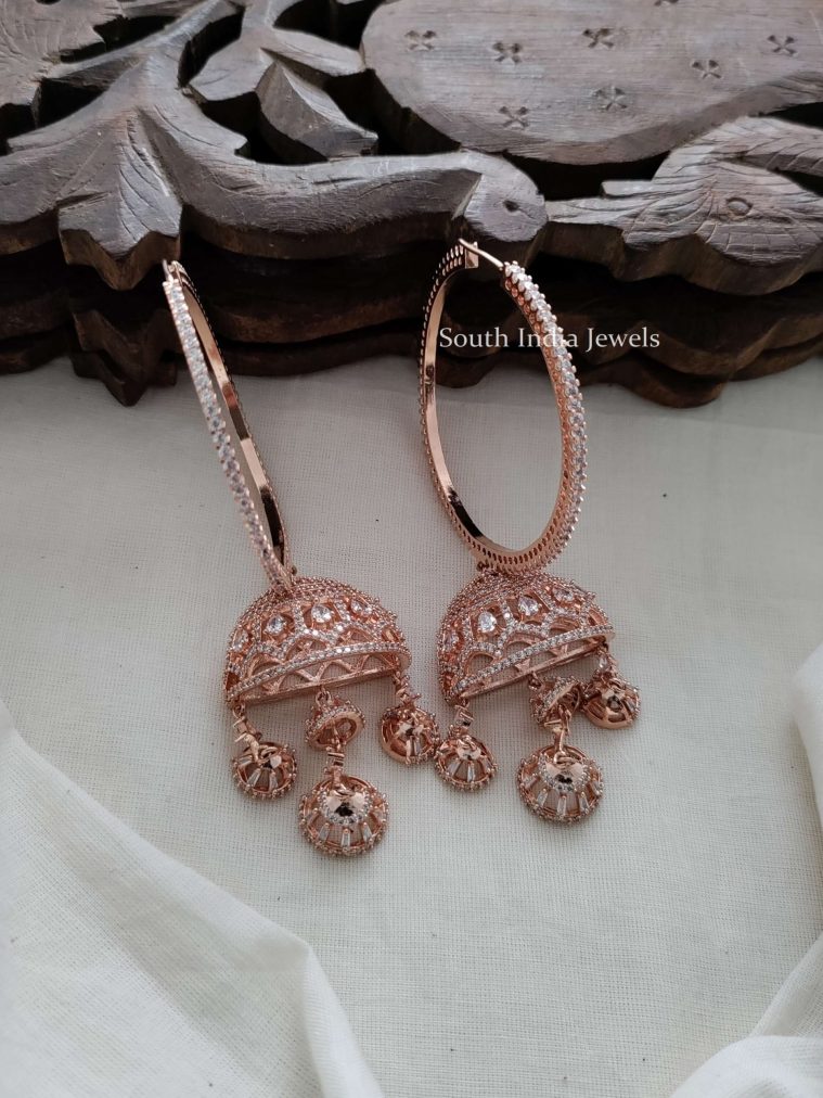 Pretty CZ Stones Jhumkas