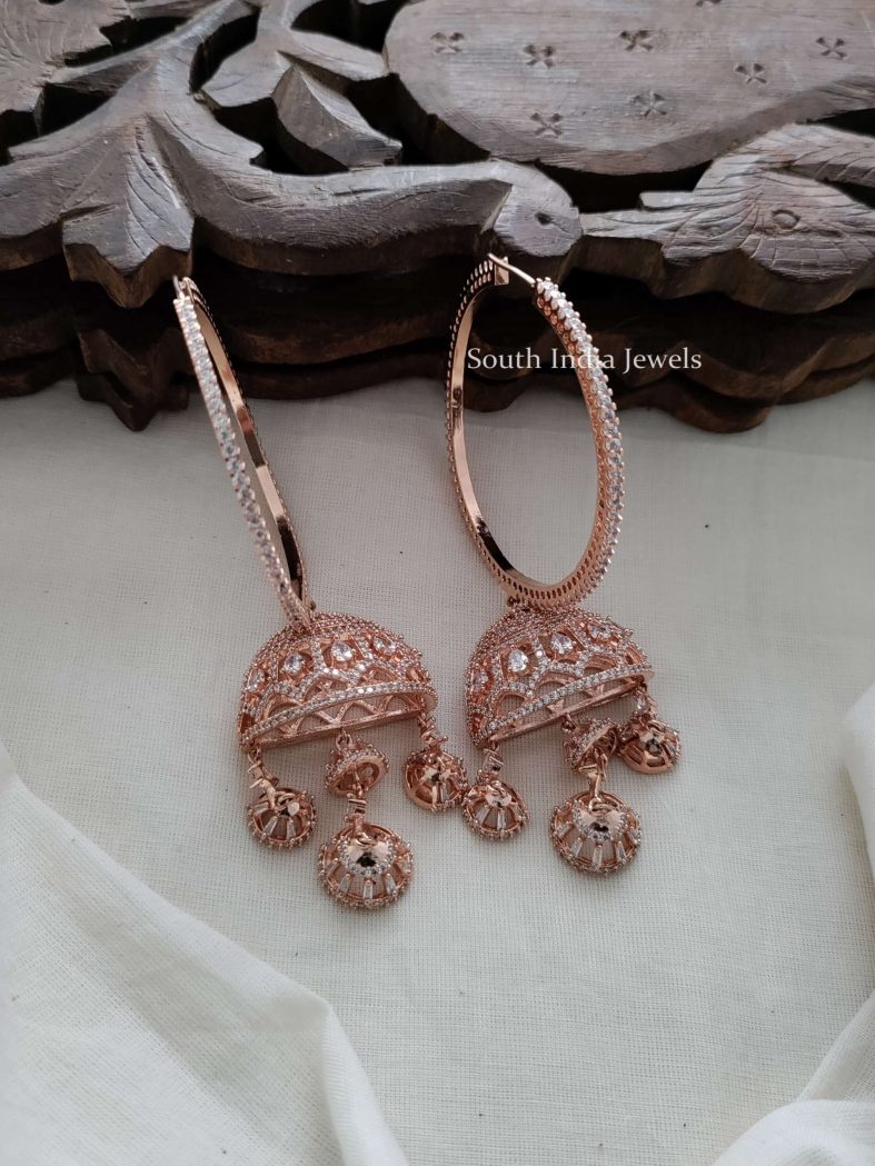 Pretty CZ Stones Jhumkas