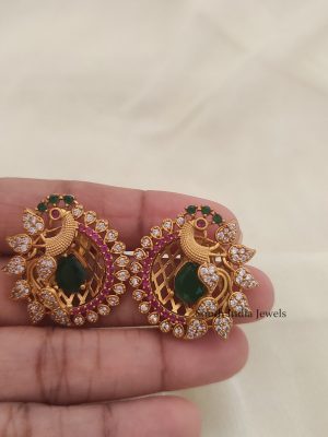 Pretty Peacock CZ Earrings