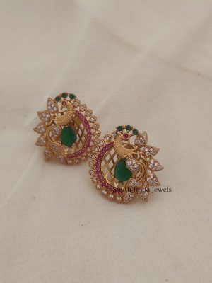 Pretty Peacock CZ Earrings
