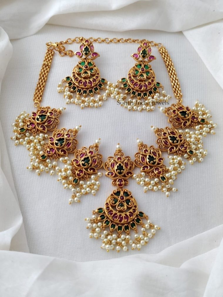 Royal Lotus Design Guttapusalu Necklace