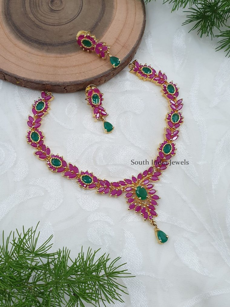 Royal Ruby Emerald Necklace