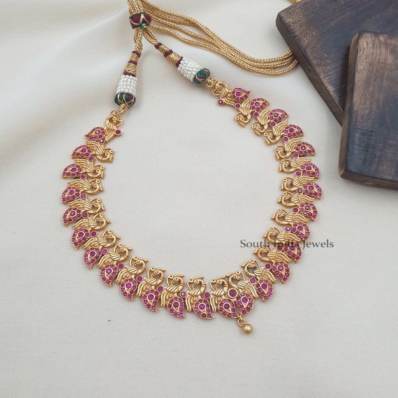 Ruby Peacock Design Necklace (3)