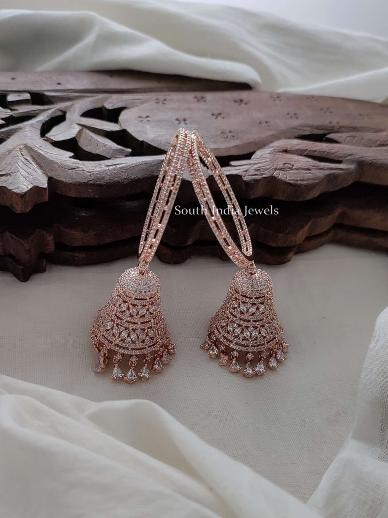 Stunning CZ Stones Jhumkas