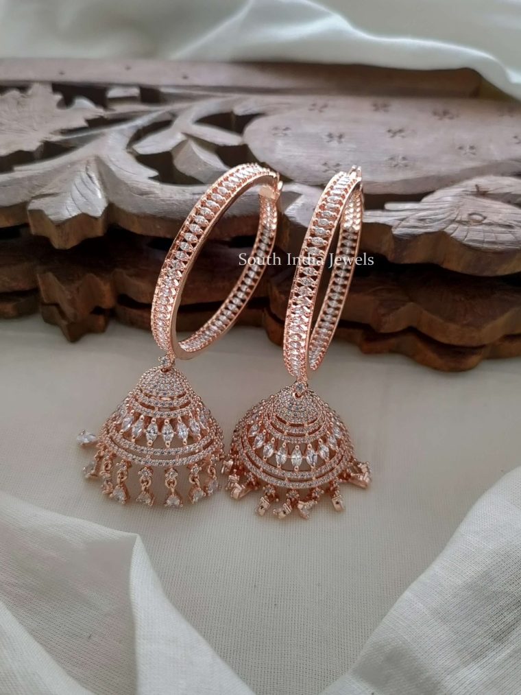 Unique Conical Design CZ Jhumkas