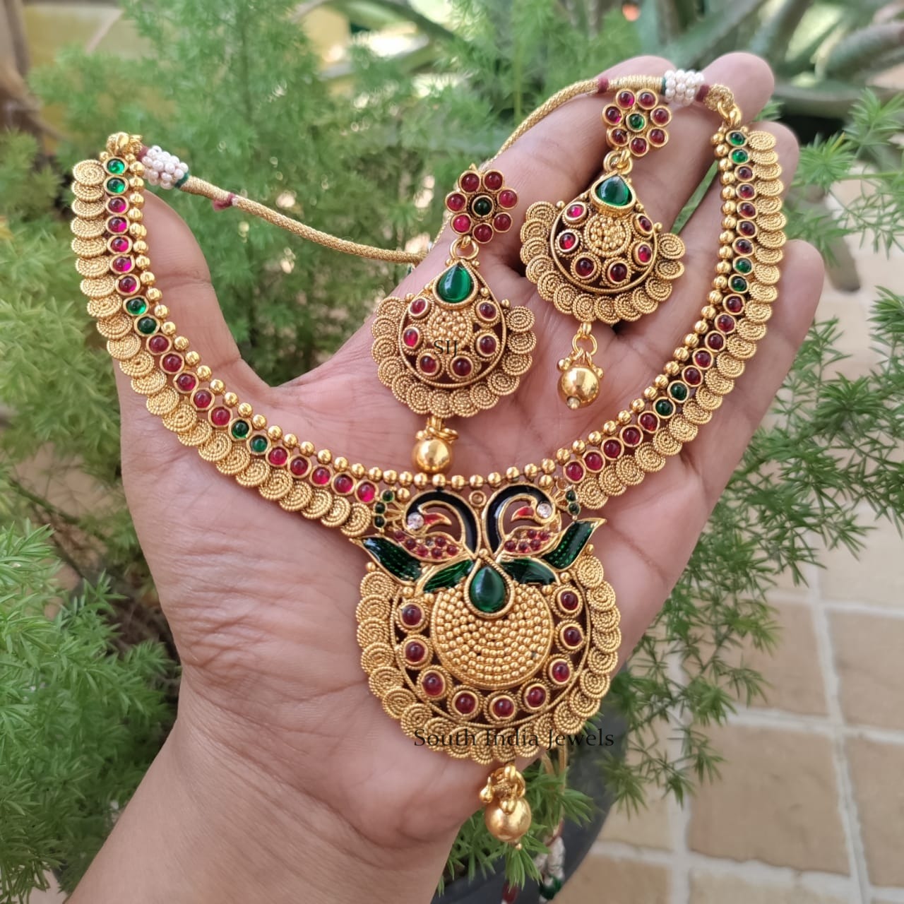 Antique Dual Peacock Necklace