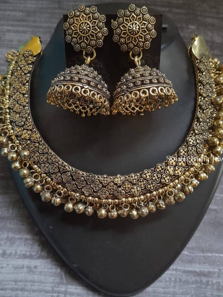 Antique Gold Ghungroo Necklace