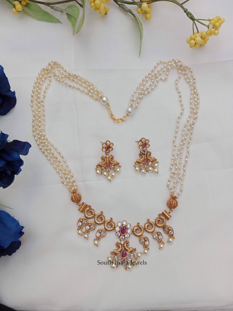 Elegant Pearl Design Haram Necklace