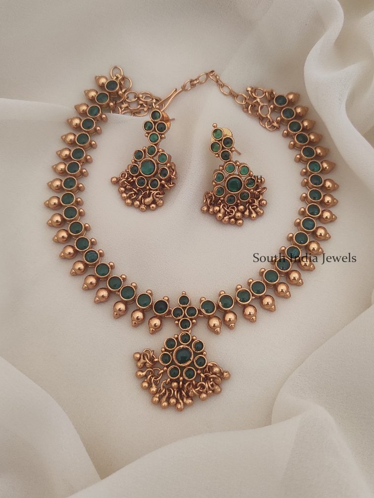 Beautiful Kemp Emerald Attigai Necklace