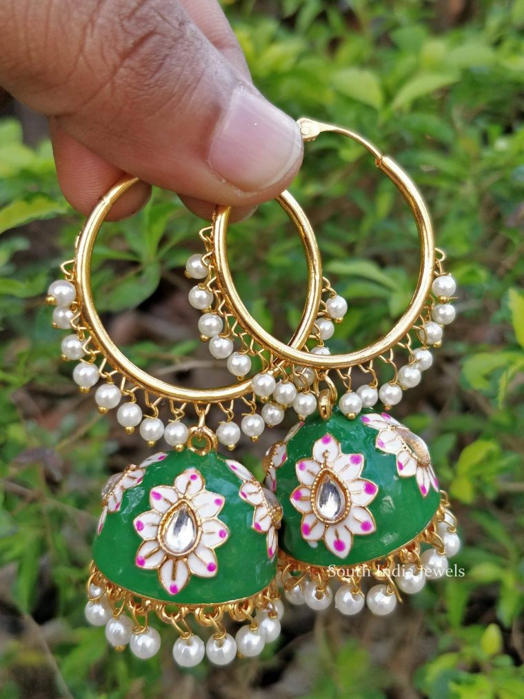 Beautiful Meenakari Hoop Earrings
