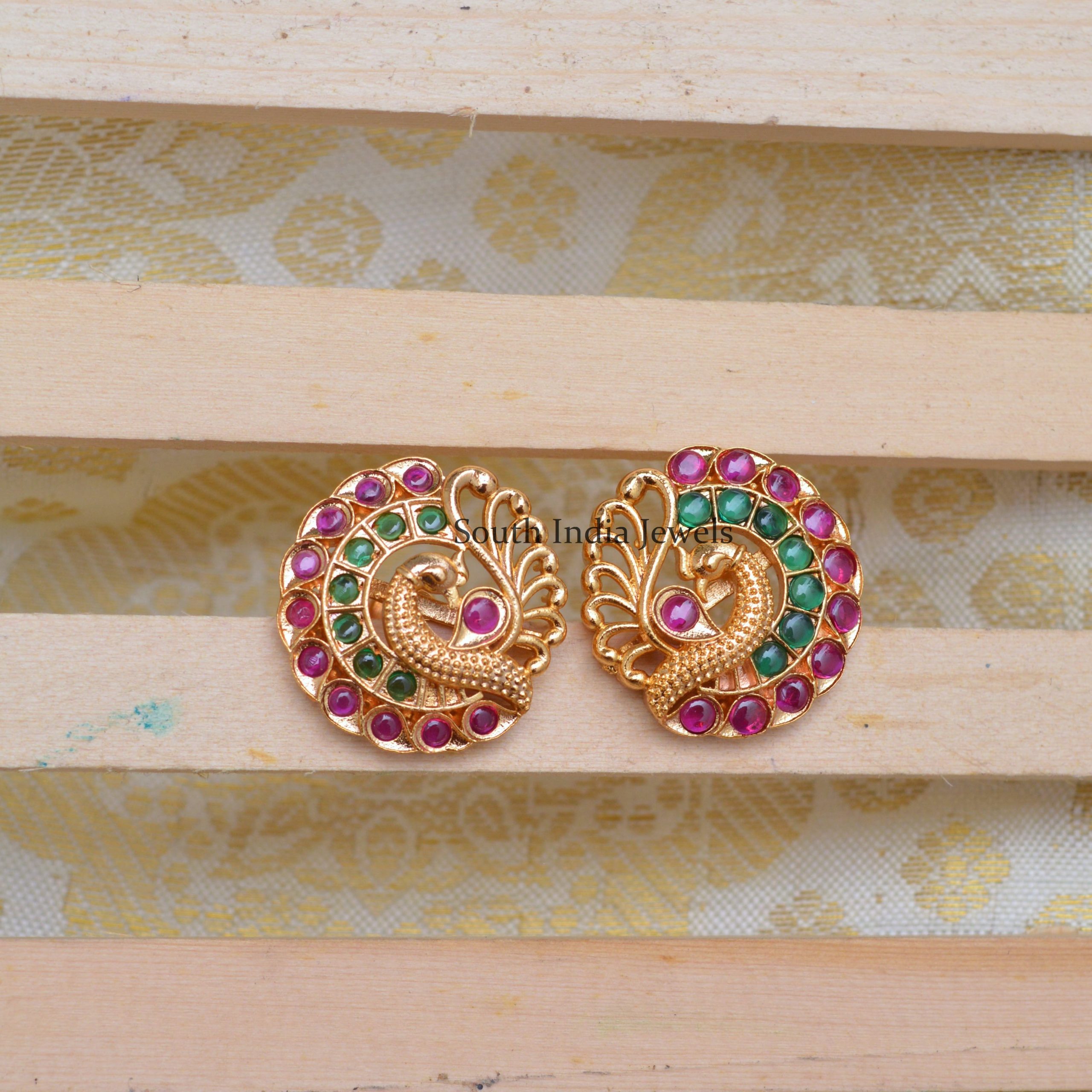 Beautiful Peacock Design Kemp Earrings