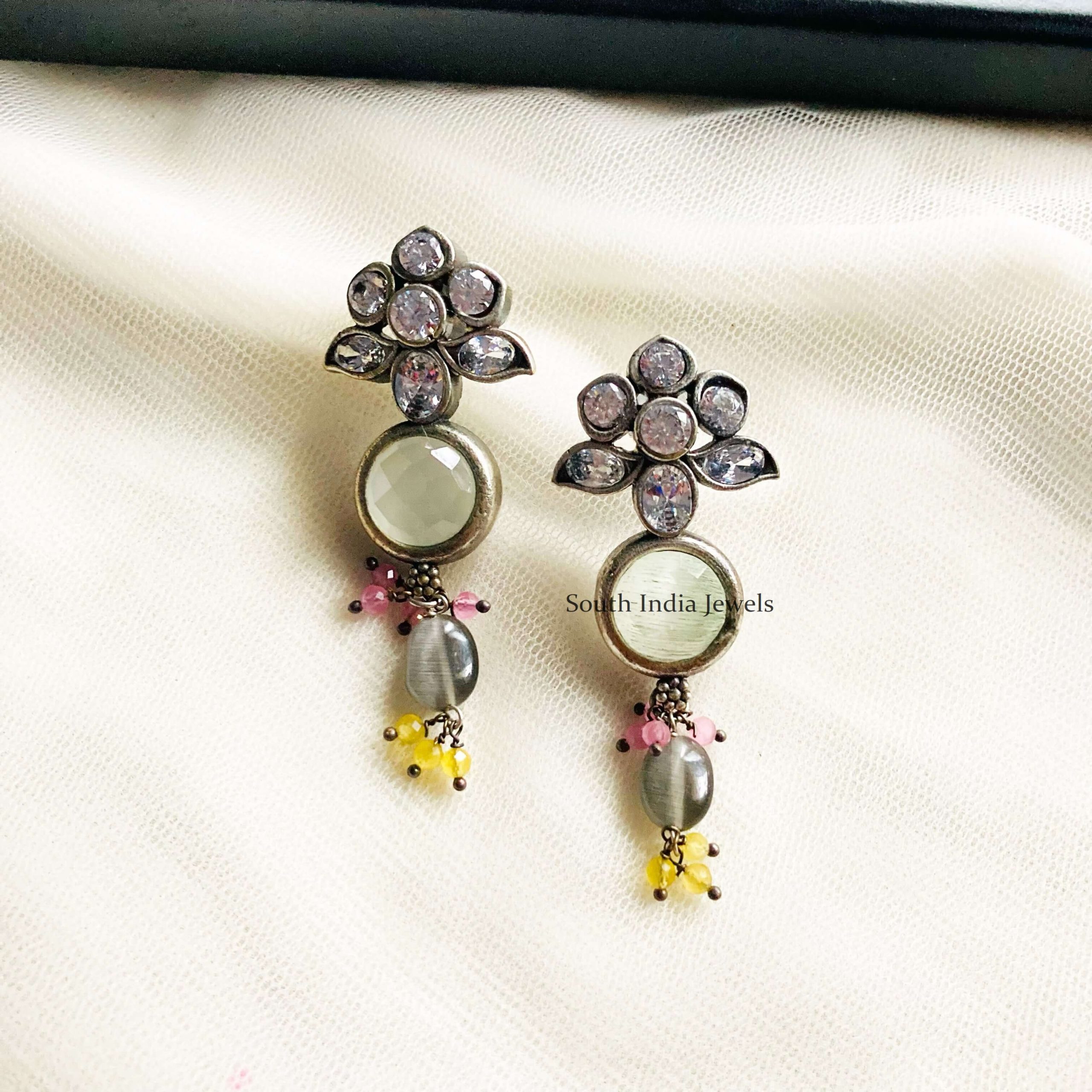 Colorful German Silver Earrings