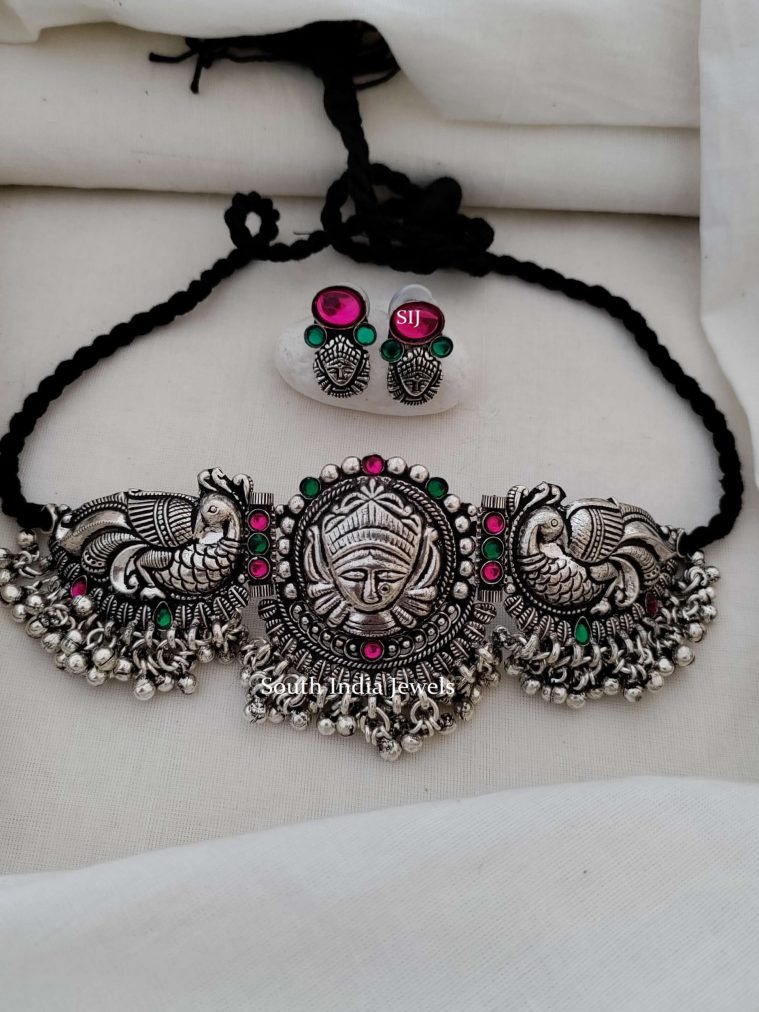 Dual Peacock Devi Choker