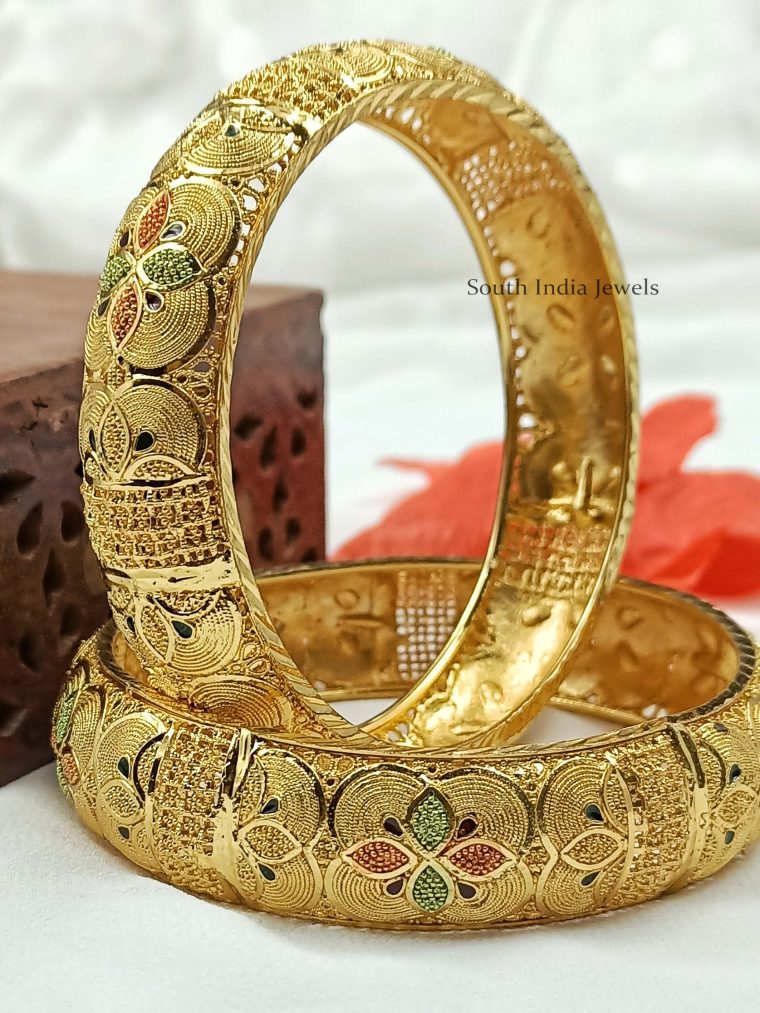 Elegant Minakari Gold Plated Bangles