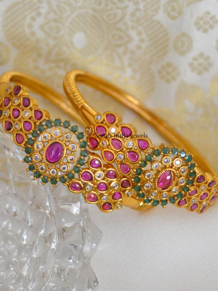 Elegant Ruby Emerald Bangles