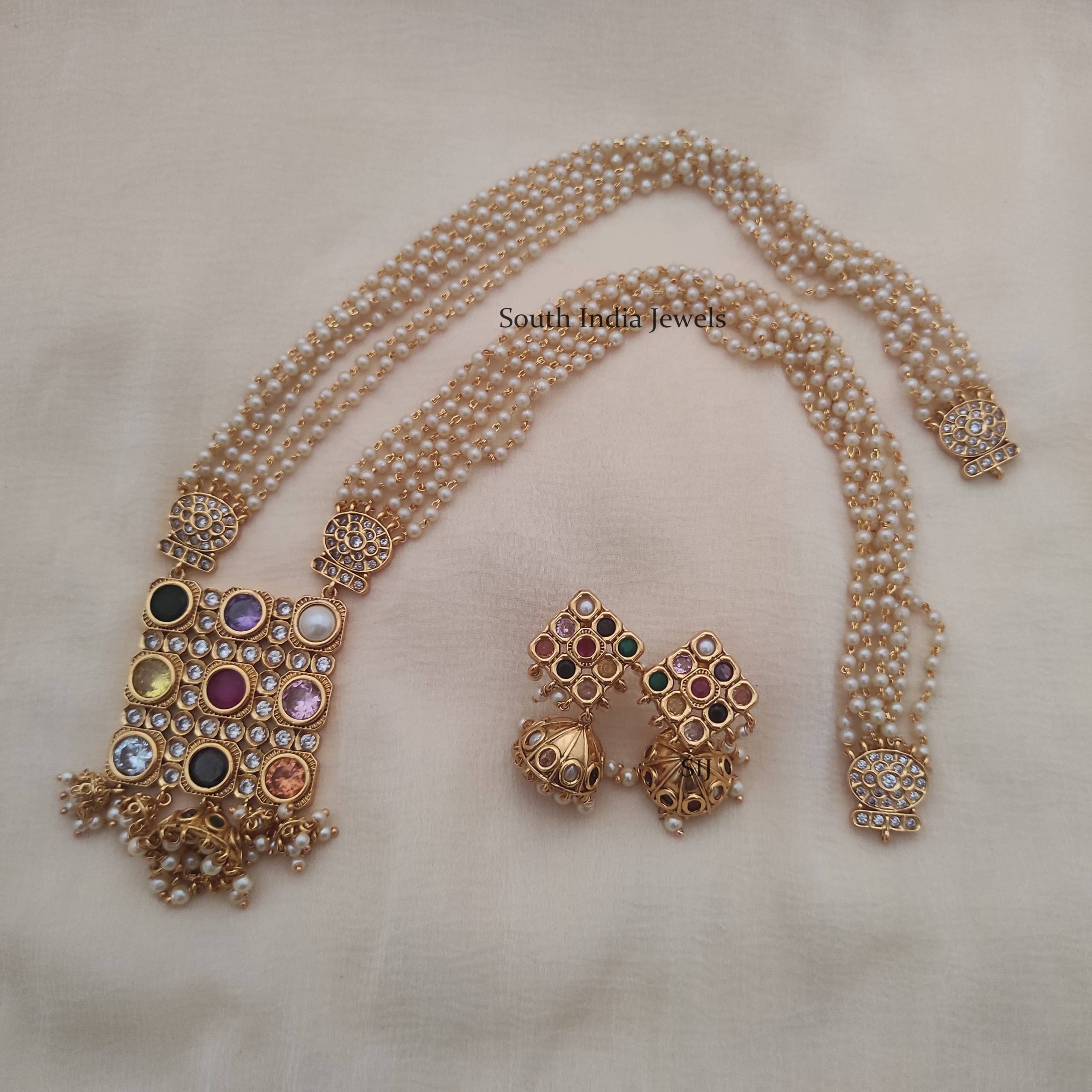 Fantastic Pearl Design Haram - South India Jewels