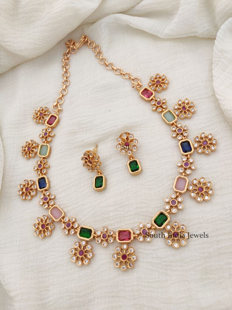 Flower Design Multicolor Necklace (2)