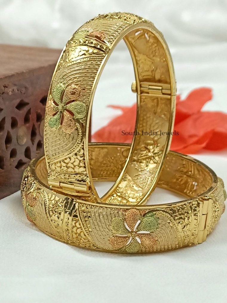 Flower Design Openable Bangles