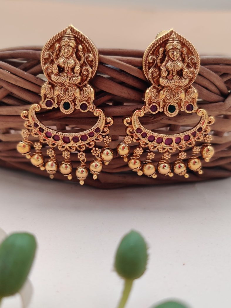 Golden-Beads-Lakshmi-Earring