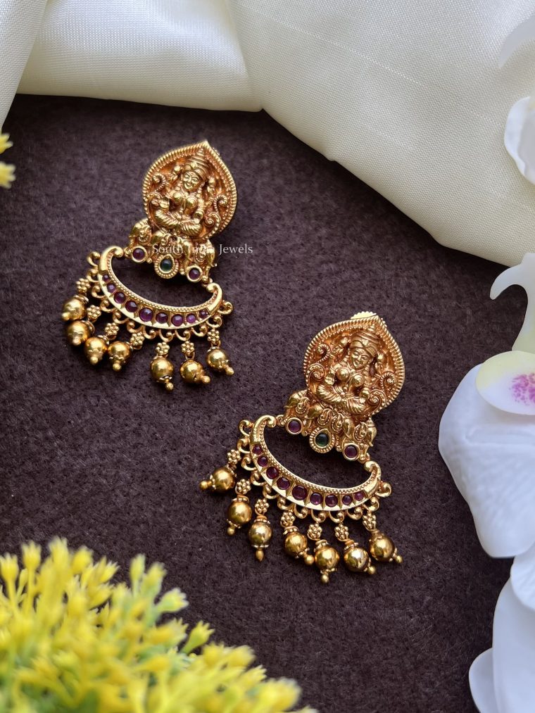 Golden Beads Lakshmi Earring (2)