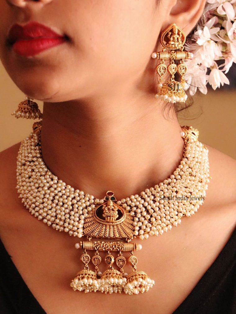 Gorgeous Pearls Lakshmi Necklace (3)