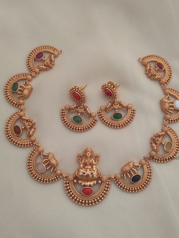 Navarathna Lakshmi Design Necklace