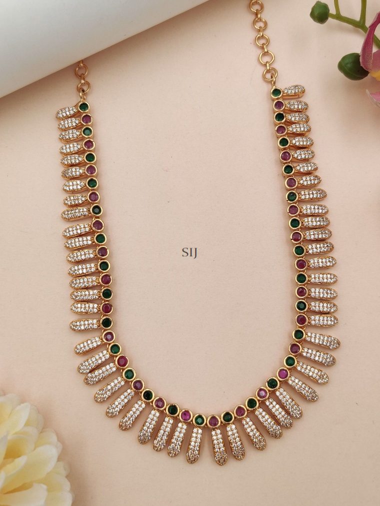 Ruby Green White Necklace