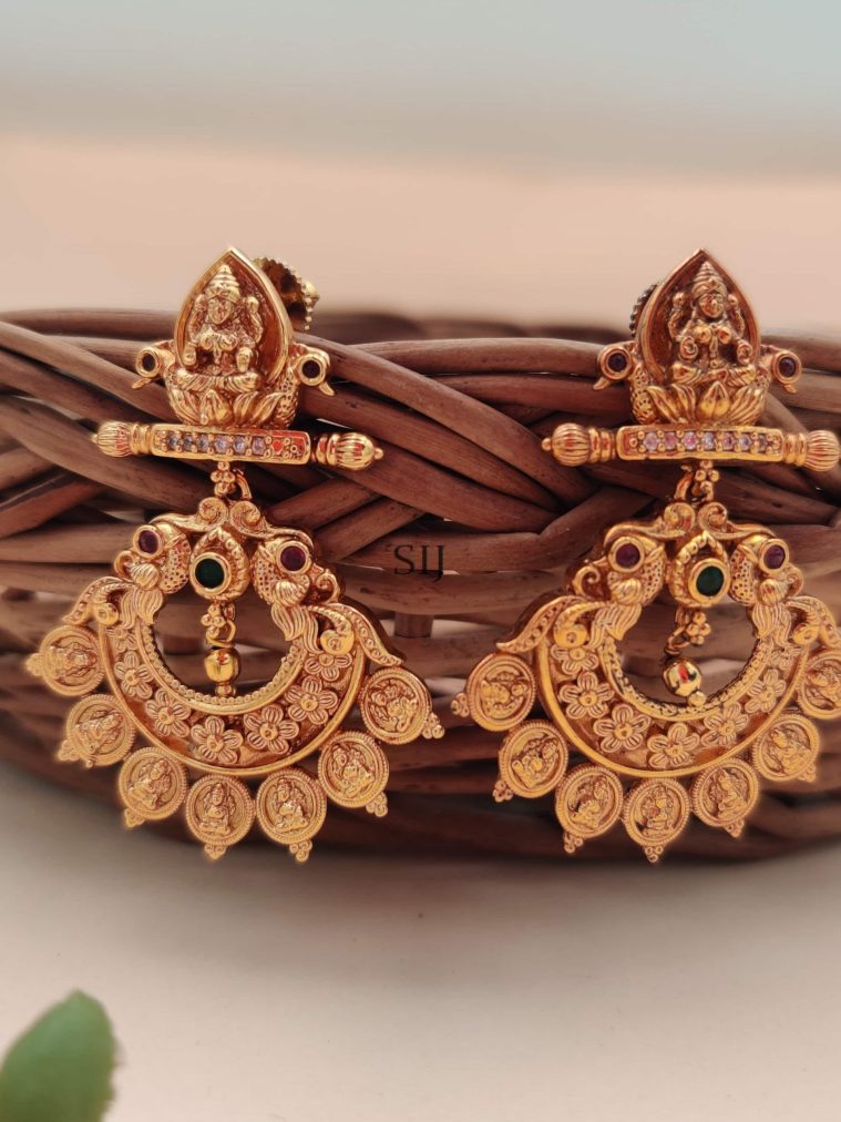 Traditional Antique Laxmi Devi Coin Earrings