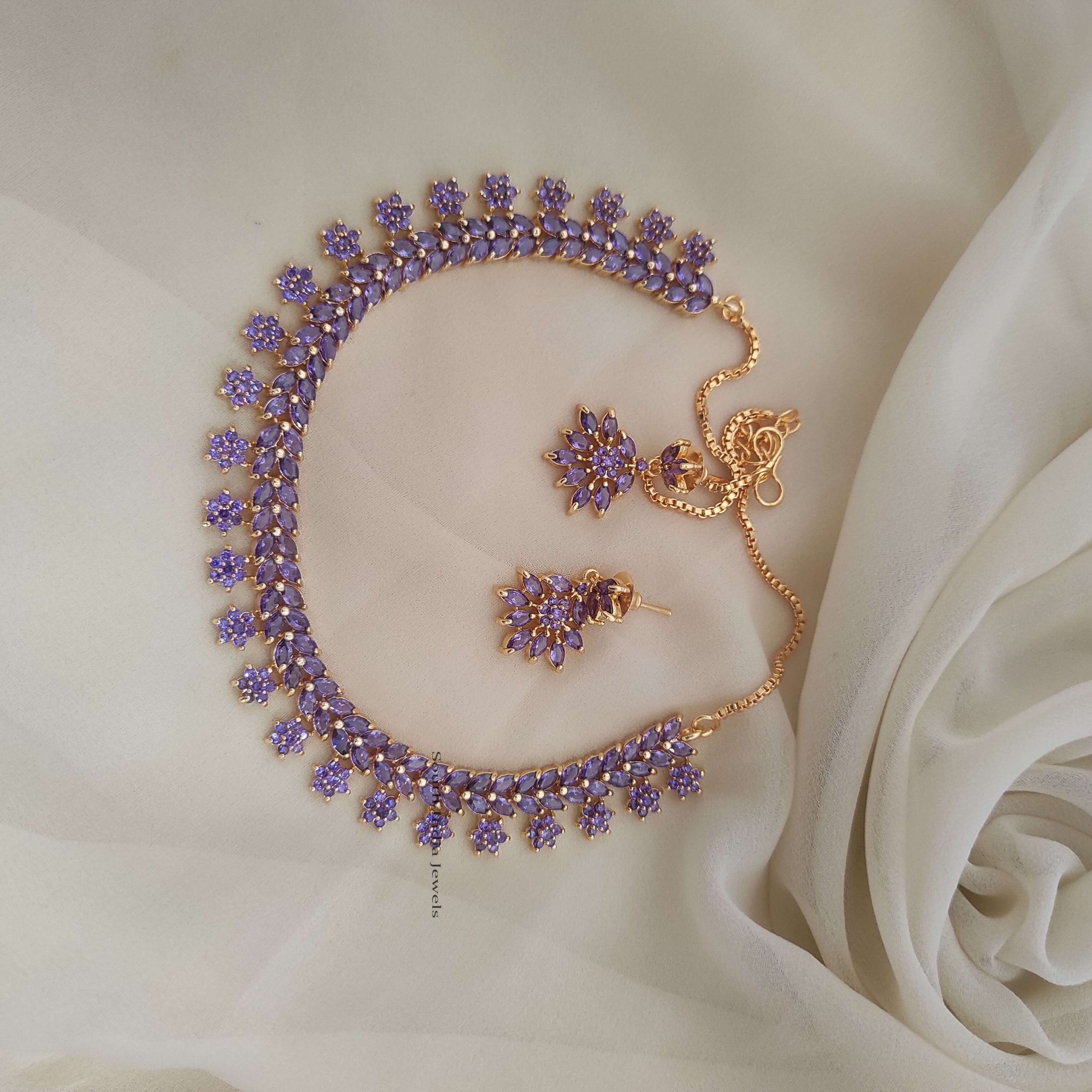 Trendy Star Purple Design Necklace..