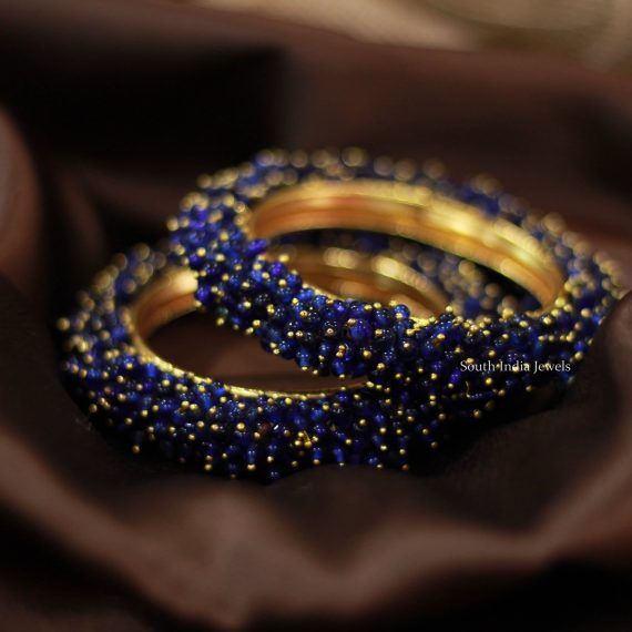 Beautiful Blue Beads Bangles