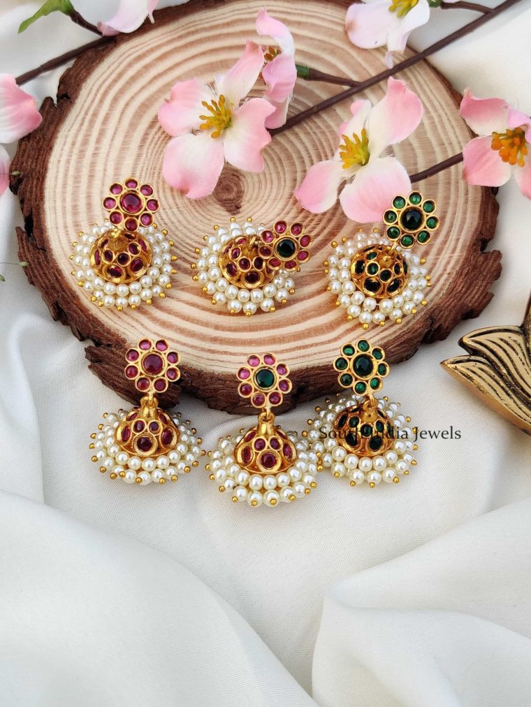 Imitation Kemp Stones Jhumkas