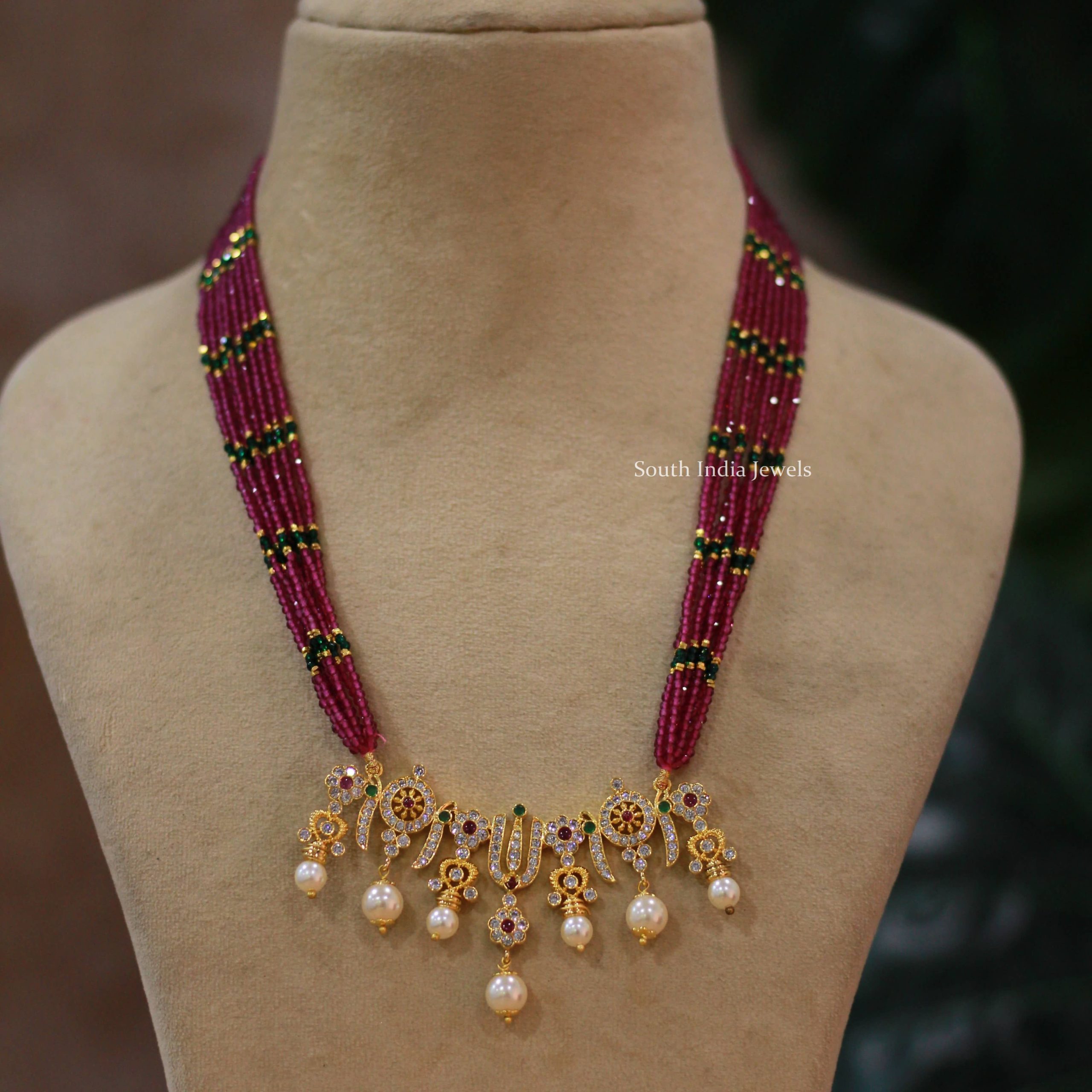 Flower Design Gold Beads Necklace - Arshis - Buy Traditional and Fashion  south India Jewels