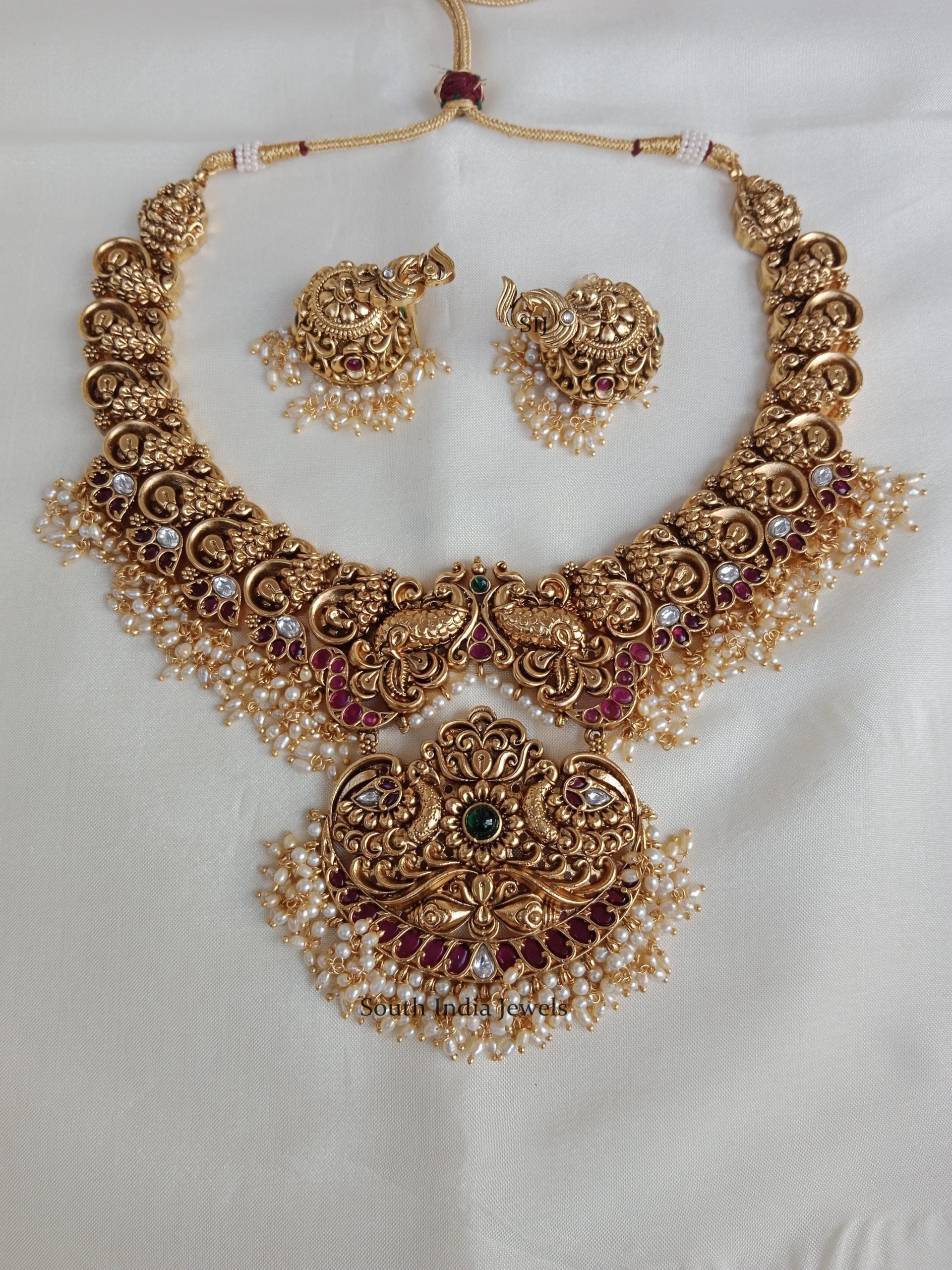 Antique Guttapusalu Necklace - South India Jewels
