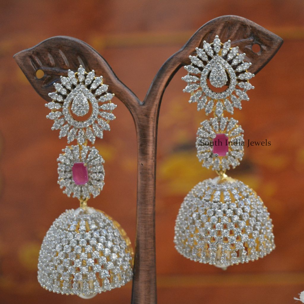 Bridal Jhumkas Design Earrings - South India Jewels