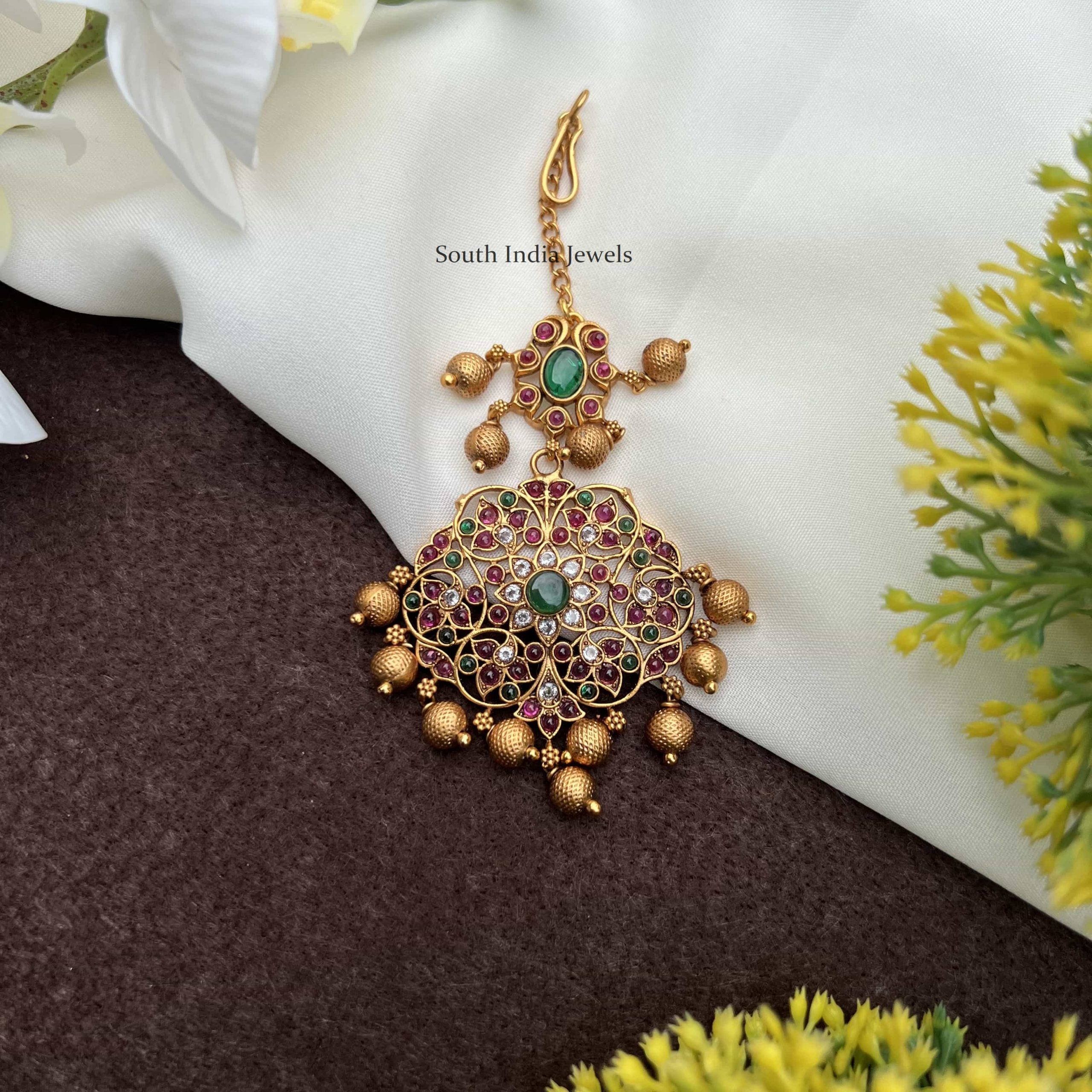 Pearl Maang Tikka - South India Jewels