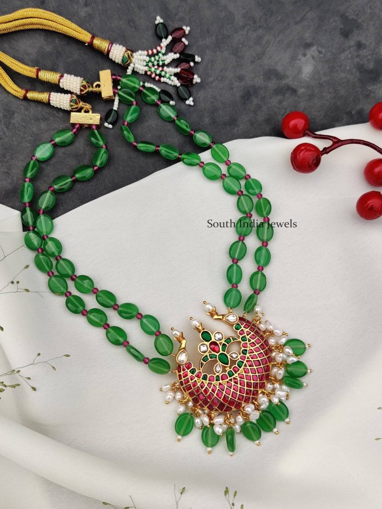 Rich Kundan Jadau Green Beaded Necklace