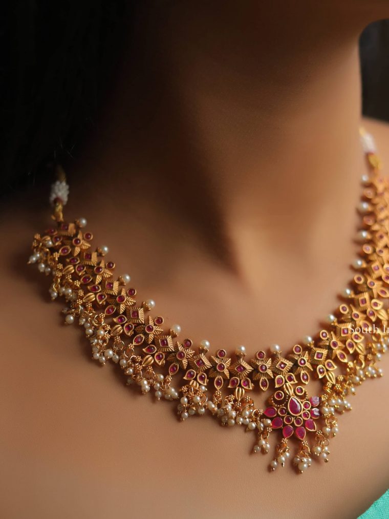 Stunning Ruby Guttapusalu Necklace