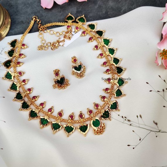 Kerala Style Palaka Necklace - South India Jewels