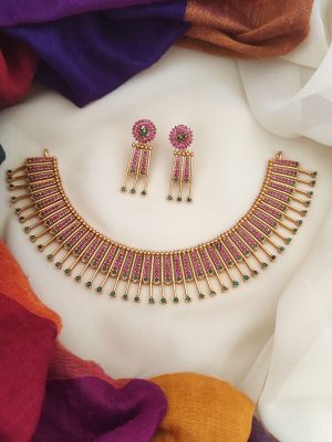 Ruby & Emerald Mallu Necklace