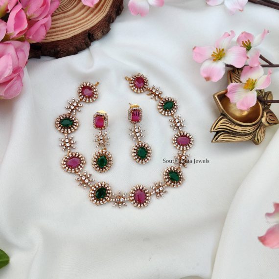 AD Stones Sufi Design Necklace
