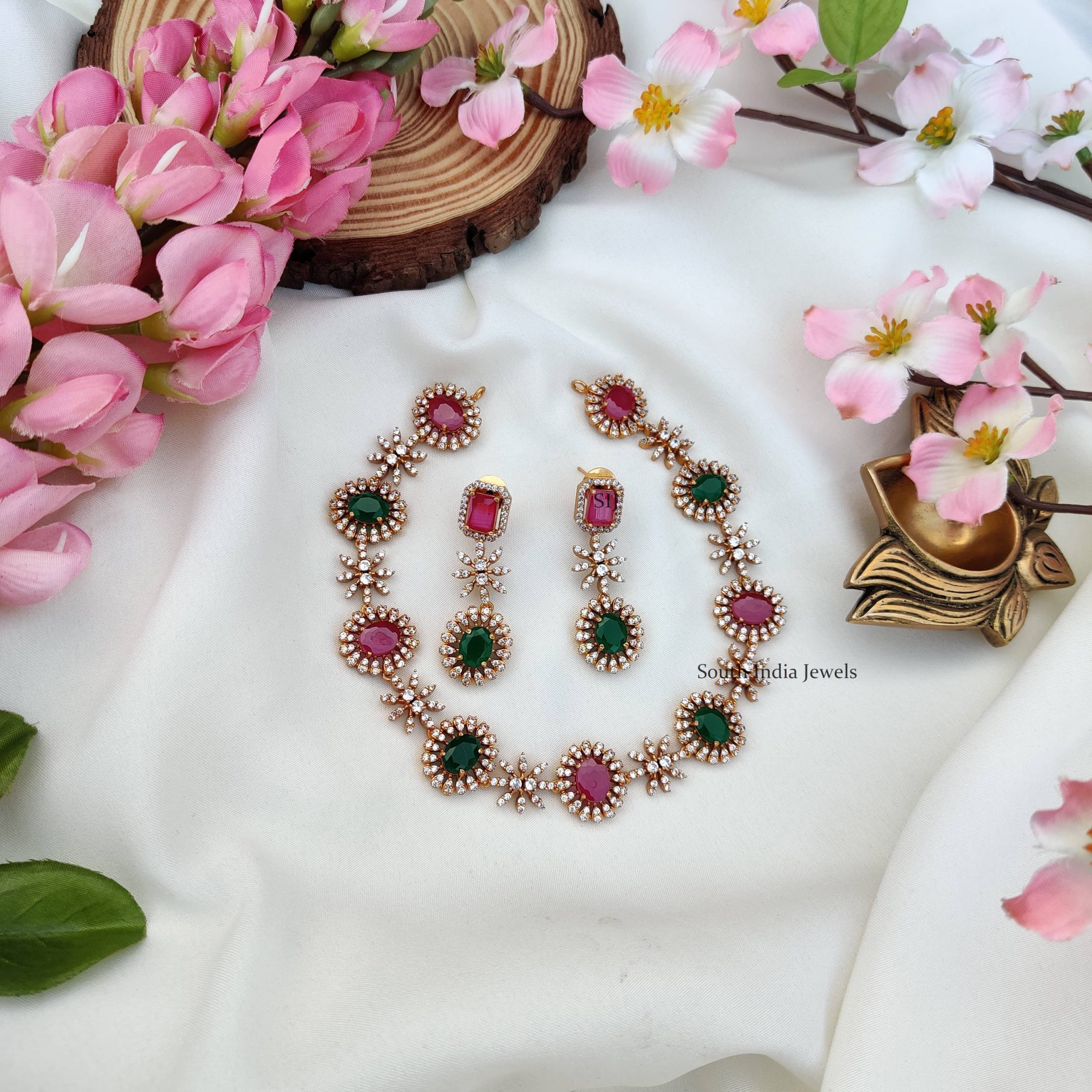 AD Stones Sufi Design Necklace