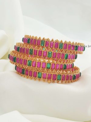 Beautiful Multi Color Stone Bangle Set