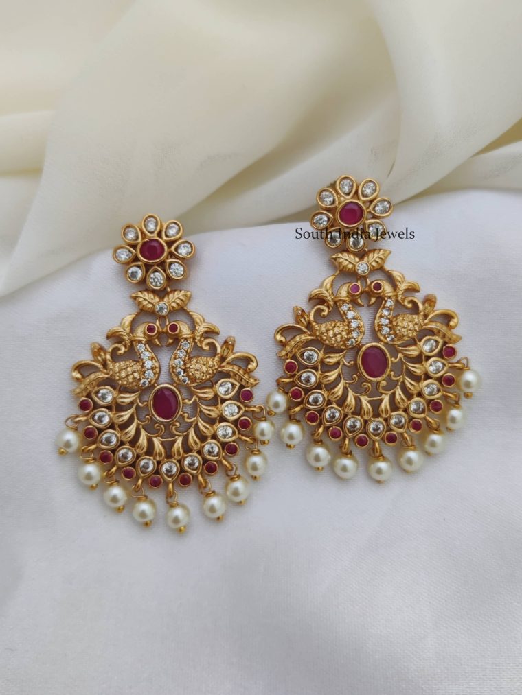 Chandbali Peacock AD Earrings