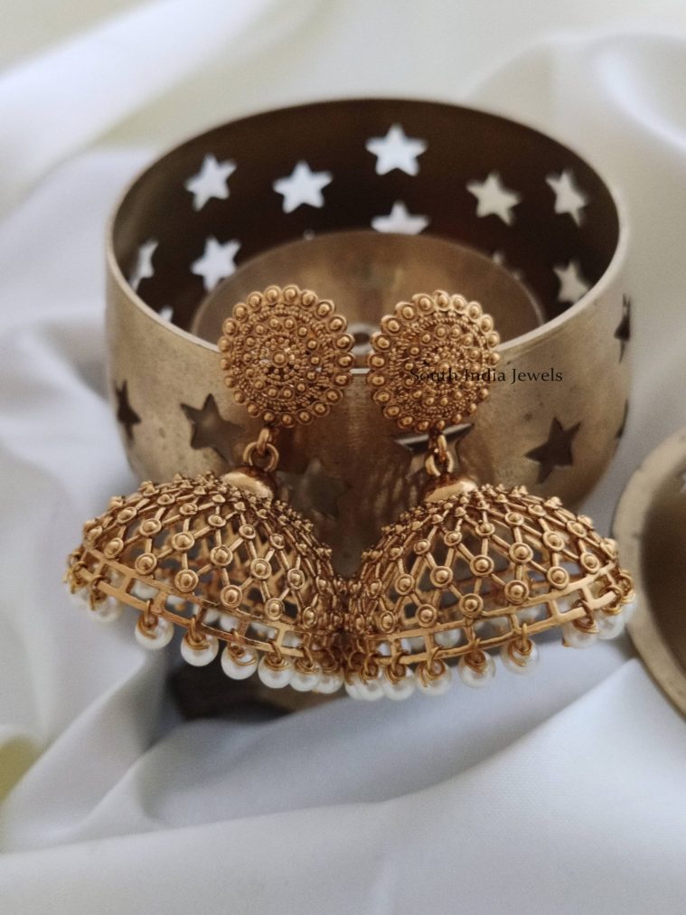 Elegant Pearl Hanging Jhumkas