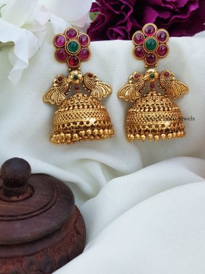 Gold Alike Peacock Jhumkas