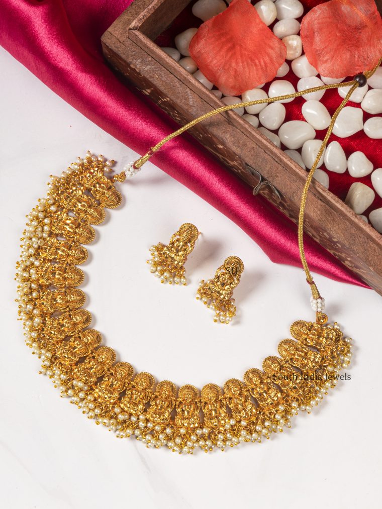 Gold Plated Lakshmi Necklace
