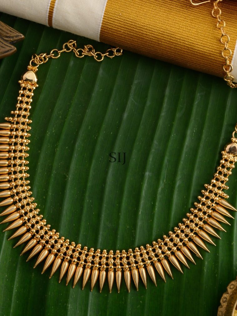 Gold Plated Spike Design Kerala Necklace